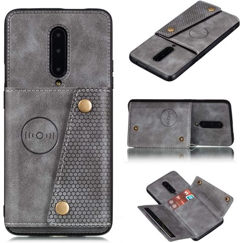 Coque Pour Oneplus 7 Pro,With Card Slot Coque Pour Oneplus 7 Pro Gm1910 Gm1911 Gm1913 Gm1915 Gm1917 Gm1920 Coque Housse Etui Cover Gray