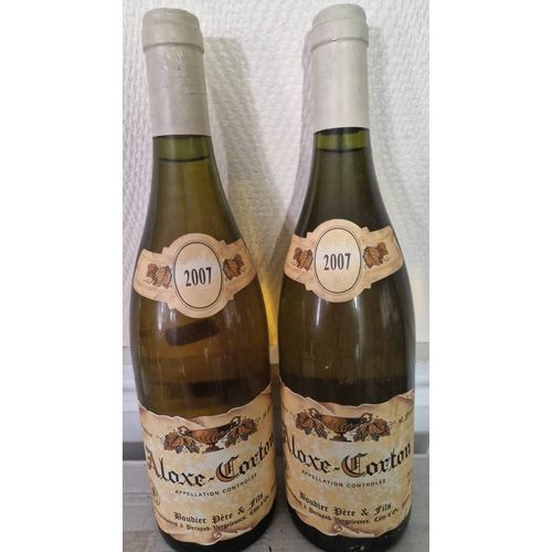 2 Btls D Aloxe Corton Blanc 2007 Domaine Boudier Pere Et Fils