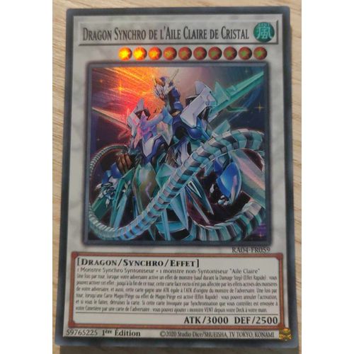 Yu Gi Oh Ra04 Fr059 Dragon Synchro De L'Aile Claire De Cristal Super Rare