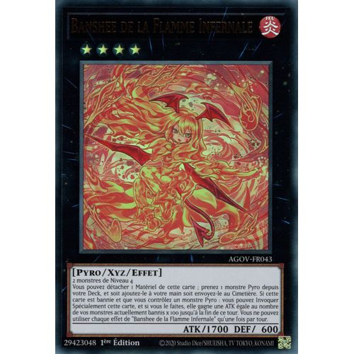 Yu Gi Oh ! Banshee De La Flamme Infernale Agov-Fr043 Ultra Rare En Français