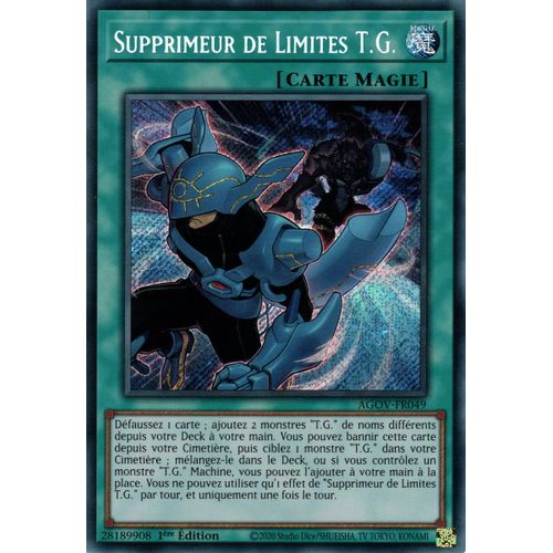 Yu Gi Oh ! Supprimeur De Limites T.G. Agov-Fr049 Secret Rare En Français