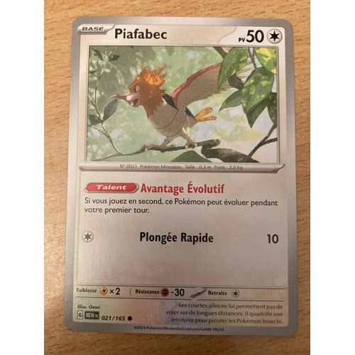 (558) Piafabec 21/165 Pokemon 