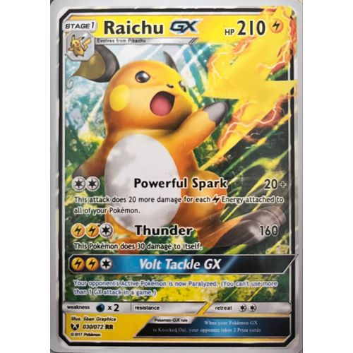 Carte Pokémon Raichu Gx 030/072