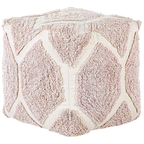 Pouf Rojhan Rose Pastel Coton