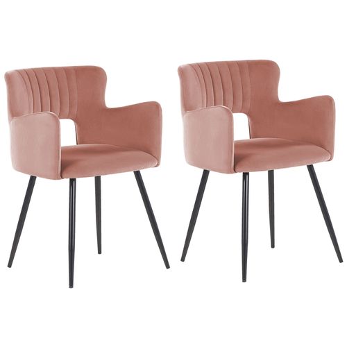 Lot De 2 Chaises De Salle À Manger En Velours Rose Pastel Sanilac