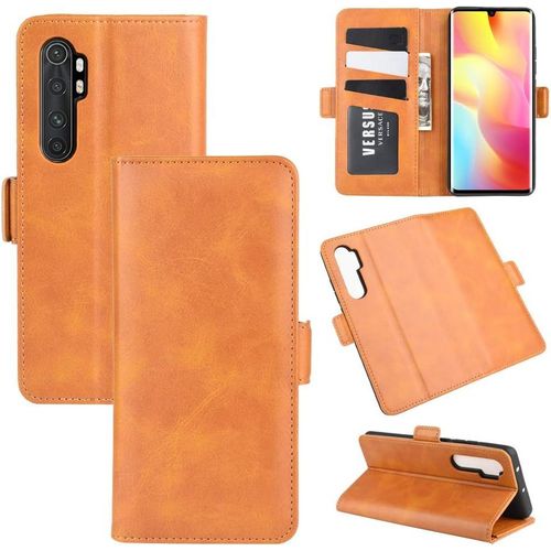 Coque Pour Xiaomi Mi Note 10 Lite, Antichoc Housse Étui En Cuir Pu Flip Case Portefeuille À Rabat Avec Porte Carte Fermeture Magnétique Fonction Support Pour Mi Note 10 Lite, Jaune