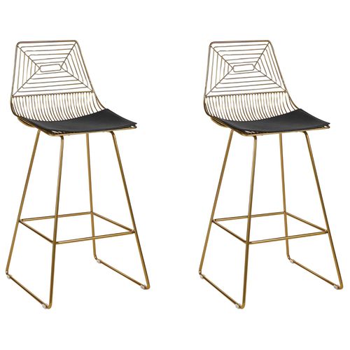 Lot De 2 Chaises De Bar En Métal Doré Bisbee