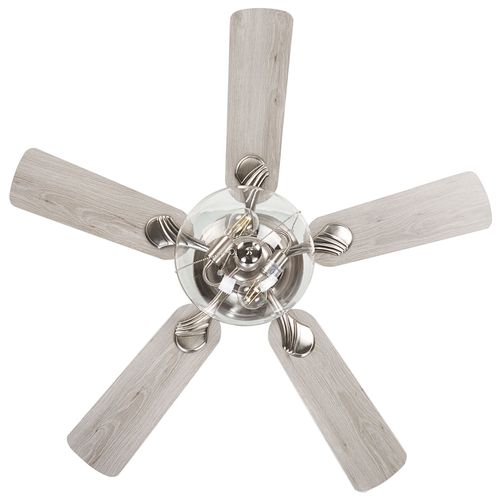 Ventilateur De Plafond Avec Lumière Argenté Et Bois Clair Sirama