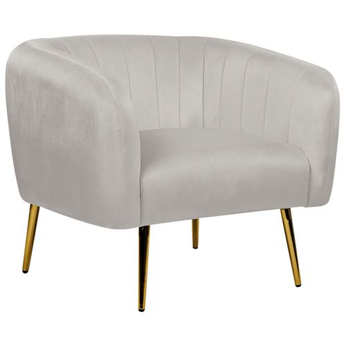 Fauteuil Laconia Velours Gris Clair