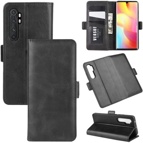 Coque Pour Xiaomi Mi Note 10 Lite, Antichoc Housse Étui En Cuir Pu Flip Case Portefeuille À Rabat Avec Porte Carte Fermeture Magnétique Fonction Support Pour Mi Note 10 Lite, Noir