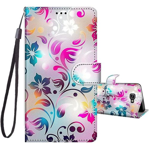 Pour Coque Samsung Galaxy A5 2016, Housse En Cuir Pu Etui À Rabat Clapet Portefeuille De Protection Avec Motif, Porte Carte Et Magnétique Coque Silicone Antichoc, Fleur