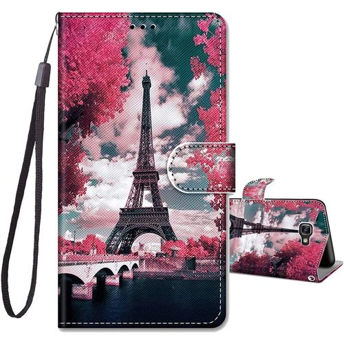 Pour Coque Samsung Galaxy A5 2016, Housse En Cuir Pu Etui À Rabat Clapet Portefeuille De Protection Avec Motif, Porte Carte Et Magnétique Coque Silicone Antichoc, La Tour