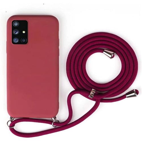 Coque Compatible Avec Samsung Galaxy S7 Edge En Silicone Liquide Avec Pendentif Chaîne.