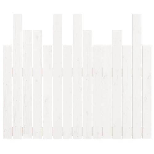 Tête De Lit Accessoire Couchage Chambre À Coucher Meuble Murale Style Palette 95,5 X 3 X 80 Cm Bois Massif Blanc Tdl0202682