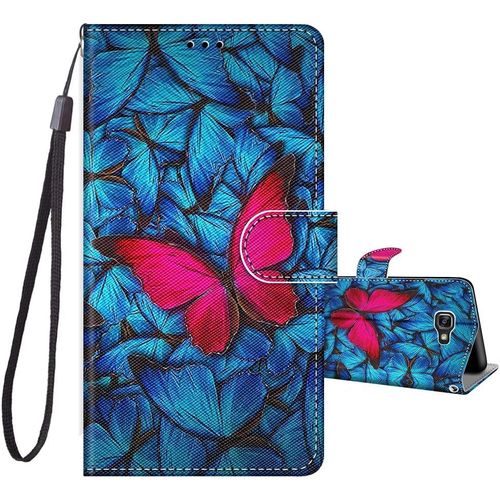 Compatible Avec Coque Samsung Galaxy A5 2016, Housse En Cuir Pu Etui À Rabat Clapet Portefeuille De Protection Avec Motif, Porte Carte Et Magnétique Coque Silicone Antichoc, Papillon