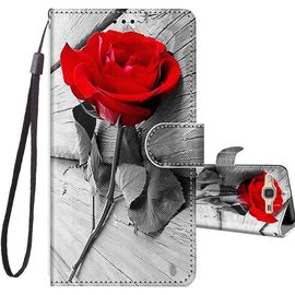 Coque Pour Samsung Galaxy J3 2016, Etui Portefeuille Antichoc Housse Protection Avec Motif, Fonction Support Porte Carte Pu Cuir À Rabat Coque Pour Samsung J3 2016 5,0 Pouces - Rose