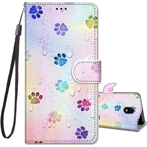 Coque Pour Samsung Galaxy J3 2017, Etui Portefeuille Antichoc Housse Protection Avec Motif, Fonction Support Porte Carte Pu Cuir À Rabat Coque Pour Samsung J3 2017 5,0 Pouces - Empreinte