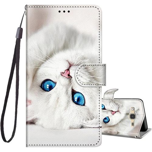 Coque Pour Samsung Galaxy J3 2016, Etui Portefeuille Antichoc Housse Protection Avec Motif, Fonction Support Porte Carte Pu Cuir À Rabat Coque Pour Samsung J3 2016 5,0 Pouces - Chat B