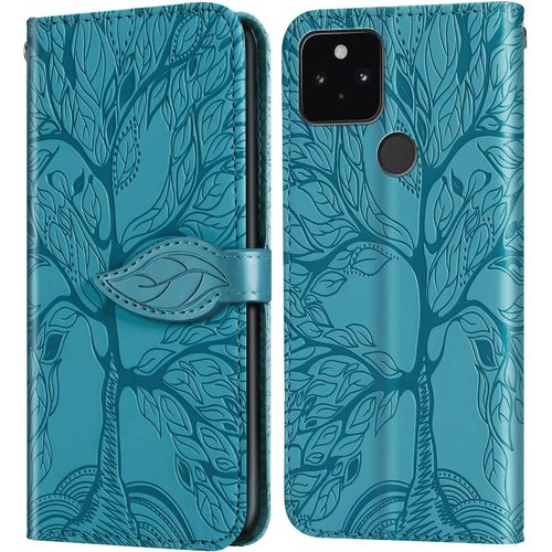 Coque Pour Google Pixel 5 Antichoc Mode Etui En Cuir Premium Silicone Gel Tpu Housse Case Cover De Protection Pour Etui Google Pixel 5 6.0"" Bleu