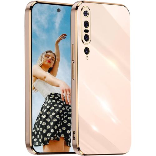 Antichoc Coque Pour Xiaomi Mi 10,Housse De Brillant Placage Tpu,Etui De Souple Silicone,Ultra Mince Mode Minimaliste Protection Cover Case,Rose