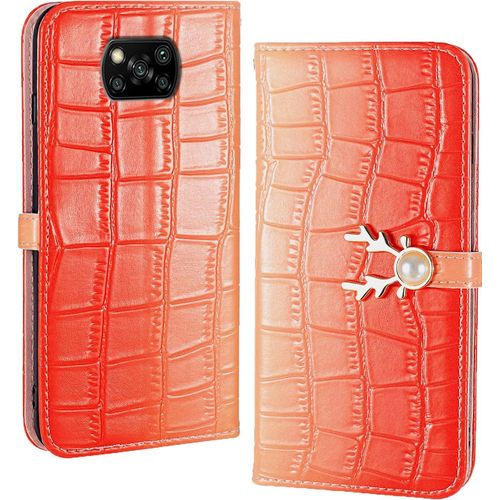 Coque Pour Xiaomi Poco X3 Nfc Poco X3 Pro Coque Avec Fente Carte Housse Pochette Xiaomi Poco X3 Nfc Poco X3 Pro Flip Case Folio Cover Pour Xiaomi Poco X3 Nfc Poco X3 Pro Orange