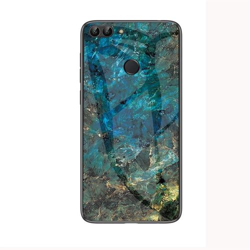 Marble Glass Coque For Pour Huawei P Smart/Honor 9 Lite/Nova Lite 2 With Soft Edge + Tempered Glass Back Cover - Jadeite Marble