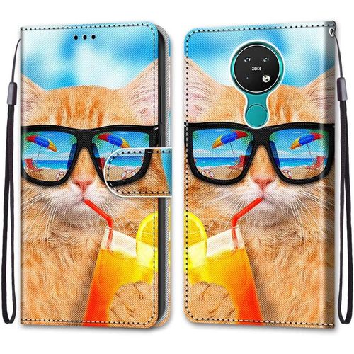 Coque Pour Nokia 7.2 Kantas Housse Cuir Portefeuille Etui À Rabat Modèle Chat Dr Le Folio Pochette Fonction Support Magnétique De Fermeture Portables Pour Nokia 7.2