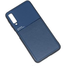 Coque Housse Étui Plaque De Métal Intégrée Pour Samsung Galaxy A7 2018 A750 - Bleu