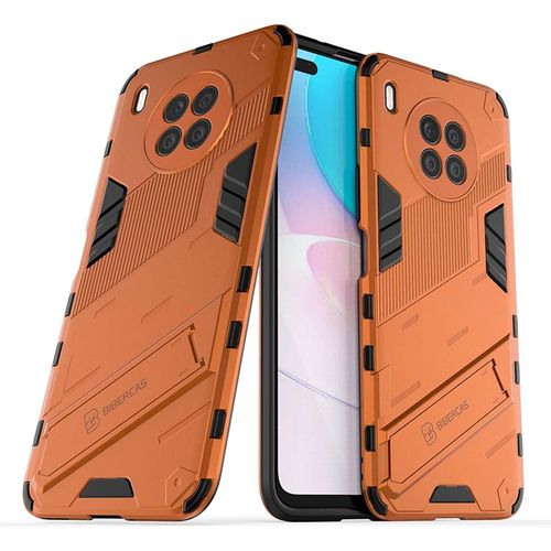 Coque Pour Huawei Nova 8i Honor 50 Lite Avec Holder Support Etui Doublure En Silicone Tpu+Résistante Aux Chocs Pc Protection Antichoc Case Cover Bumper Orange