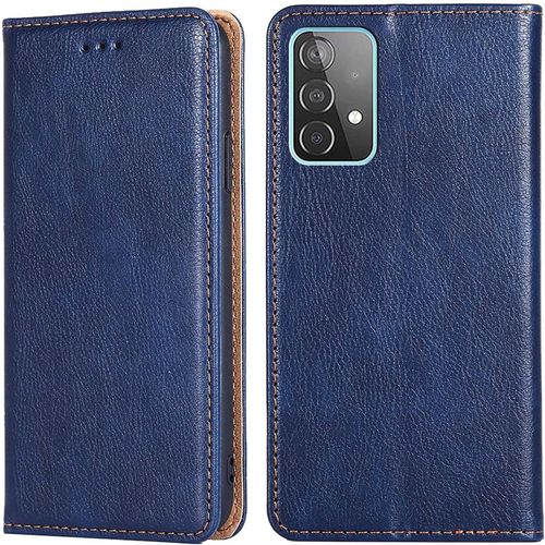 Coque Pour Téléphone En Cuir Samsung Galaxy A52 4g/5g A52s 5g, Portefeuille Premium Pu/Tpu, Carte Fentes Flip Magnétique Support , Housse De Protection Anti-Chute Et Antichoc. Bleu