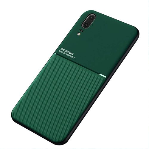 Coque Housse Étui Plaque De Métal Intégrée Pour Huawei P20 - Vert