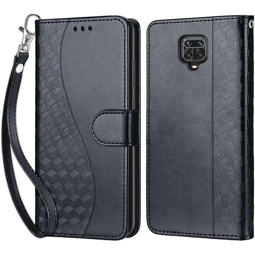 Coque Pour Xiaomi Redmi Note 9s / Note 9 Pro /Note 9 Pro Max, Housse Etui Portefeuille Cuir Multifonction, Fermeture Magnétique À Clapet Anti-Choc Pour Coque Redmi Note 9 Pro Book - Noir