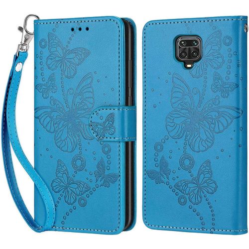 Coque Pour Xiaomi Redmi Note 9s / Note 9 Pro /Note 9 Pro Max, Housse Etui Portefeuille Cuir Multifonction, Fermeture Magnétique À Clapet Anti-Choc Pour Coque Redmi Note 9 Pro Book - Bleu