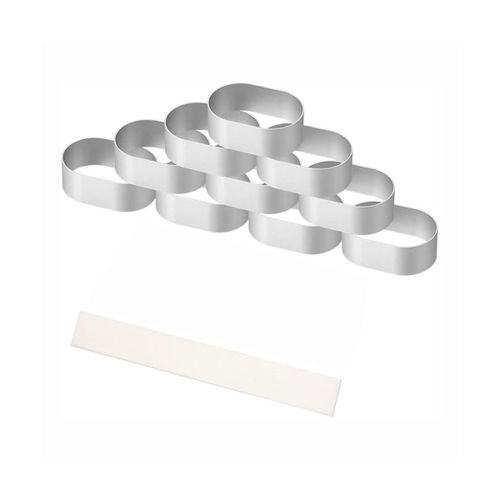 10 PièCes Moules à Fromage en Alliage D'Aluminium Ovale Moule à Fromage Mousse Pain Moules à Gâteau avec 100 PièCes Outil de Cuisson en Papier Doublure