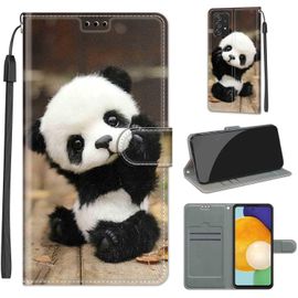 Coque Pour Samsung Galaxy A53 5g, Housse Etui Portefeuille Cuir Multifonction, Fermeture Magnétique À Clapet Anti-Choc Pour Coque Samsung A53 5g Book - Panda