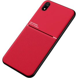 Coque Housse Étui Plaque De Métal Intégrée Pour Xiaomi Redmi 7a - Rouge