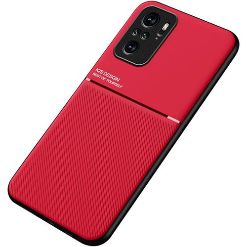 Coque Housse Étui Plaque De Métal Intégrée Pour Xiaomi Redmi Note 10 4g/Xiaomi Redmi Note 10s - Rouge