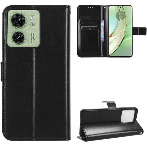 Coque Cuir Pour Motorola Edge 40,Protection Flip Phone Housse En Cuir Coque Pour Motorola Moto Edge 40 5g Xt2303-2 Coque Housse Etui Cover Black