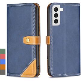 Coque Pour Samsung Galaxy S22 Etui Housse Cuir Pour Galaxy S22 Étuis À Rabat Pochettes Avec Fentes Cartes Protecteur Silicone Souple Ceinture Étuis Pour Samsung S22 Bleu