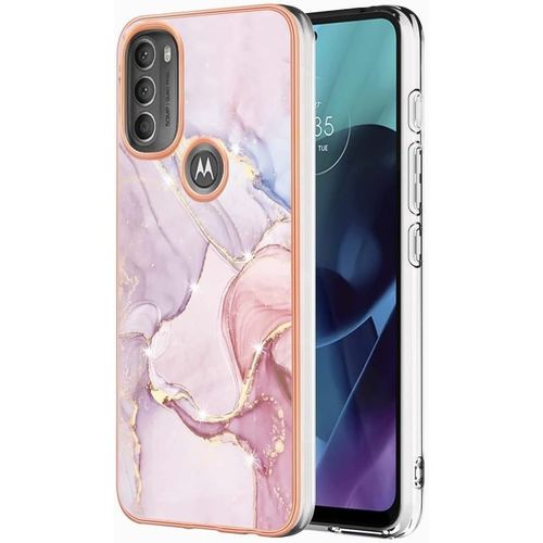 Coque Pour Motorola Moto G71 5g Etui Transparent Cadre De Placage Pc Dur+Silicone Tpu Souple Antiempreintes Digitales Résistant Aux Rayures Housse Étui Pour Moto G71 5g B5