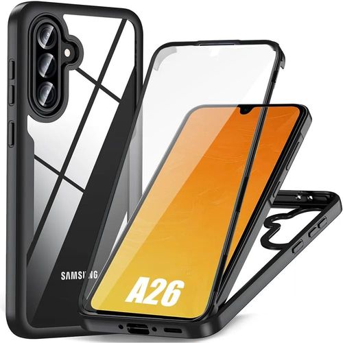 Coque Pour Samsung Galaxy A26 5g - Antichoc Tranparent Bordure Noir Rigide - E.F.Connection