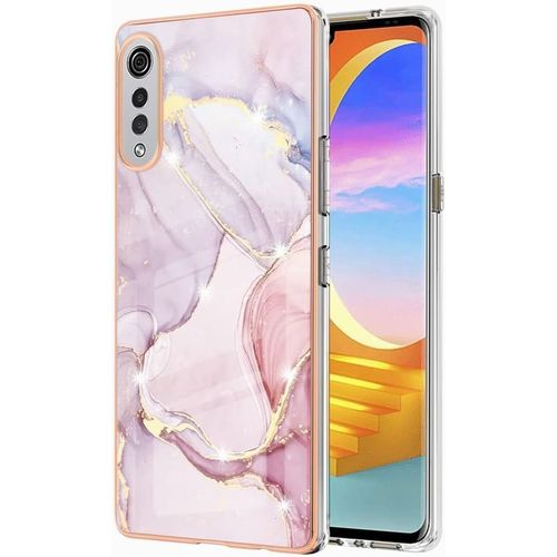 Coque Pour Lg Velvet 4g 5g Etui Transparent Cadre De Placage Pc Dur+Silicone Tpu Souple Antiempreintes Digitales Résistant Aux Rayures Housse Étui Pour Lg Velvet 4g 5g B5