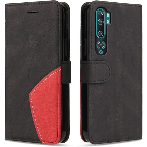 Coque Pour Xiaomi Mi Note 10 / Xiaomi Mi Note 10 Pro, Antichoc Étui À Rabat Avec Porte Cartes, Magnetique Portefeuille Coque En Pu Cuir Pour Xiaomi Mi Note 10 Lite/Xiaomi Mi Cc9 Pro, Noir