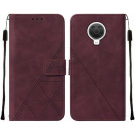 Coque Pour Nokia 6.3 Etui En Cuir Housse Portefeuille Avec Fentes Pour Cartes Et Magnétique Protecteur Silicone Souple Cover Pour Nokia 6.3 Style D'affaires Vin Rouge