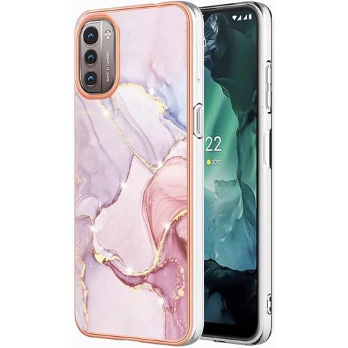 Coque Pour Nokia G11 G21 Etui Transparent Cadre De Placage Pc Dur+Silicone Tpu Souple Antiempreintes Digitales Résistant Aux Rayures Housse Étui Pour Nokia G11 G21 B5