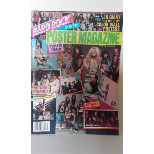 Hard Rock Poster Magazine N°3 - 1986 (Us Magazine) Avec Twisted Sister Stryper Grim Reaper Etc