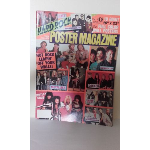 Hard Rock Poster Magazine N°7 - 1987 (Us Magazine) Avec Van Halen Metallica Dokken Motley Crue Etc