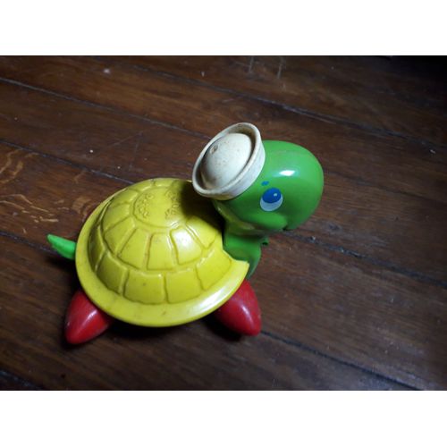 Tortue À Tirer Fisher Price Ancien Vintage 1977 Verte Jaune Et Rouge - Fisher-Price / Jouet À Tirer Enfant