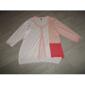 Gilet Miss Captain Blanc Saumon Corail Taille S (Grand) Neuf