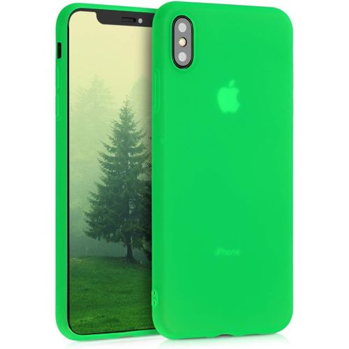 Housse Compatible Avec Apple Iphone Xs Max Coque - Housse De Téléphone Protection Souple En Silicone - Vert Fuchsia